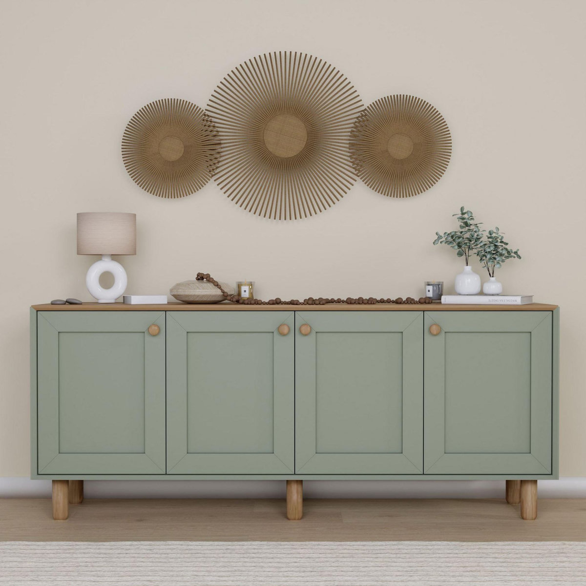 Habitat et Jardin Buffet en bois  Bohem  - 180 x 40 x 75 cm - Vert