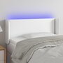 Voir la diapositive 1 : VIDAXL Tete de lit a LED Blanc 83x16x78/88 cm Similicuir