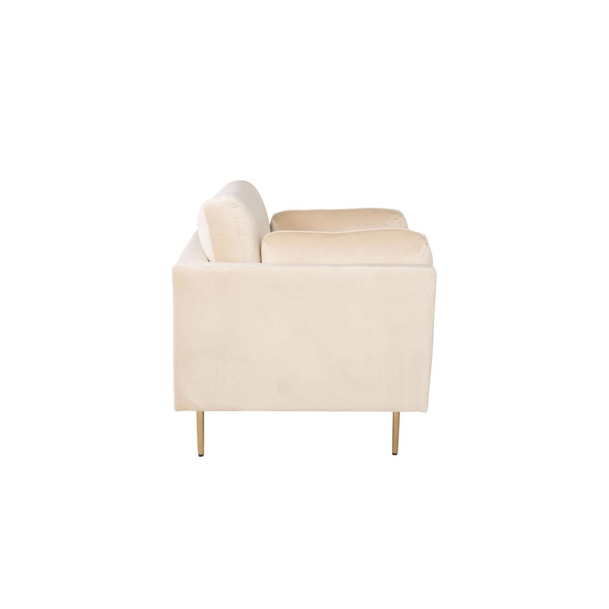 Voir la diapositive 5 : Paris Prix Fauteuil design en velours  boom  110cm beige & or