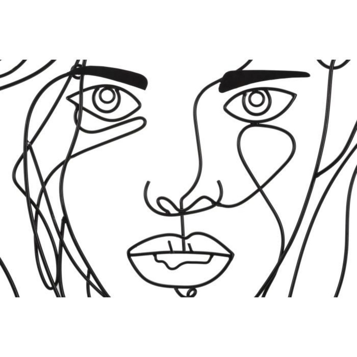 Paris Prix Décoration Murale en Métal  Visage  80cm Noir