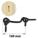 CENTRALE BRICO Crochet contrevent acier prépeint, H.35 x L.160 x P.20 mm