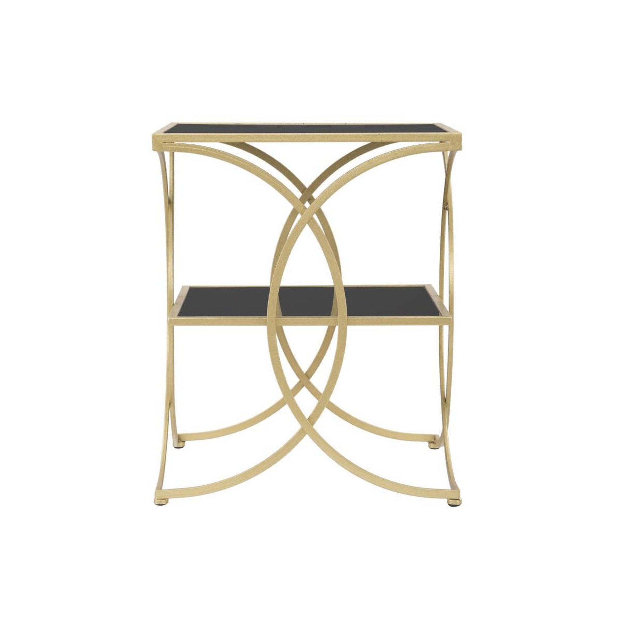 Voir la diapositive 2 : Paris Prix Table d'appoint double design  kim  55cm noir & or