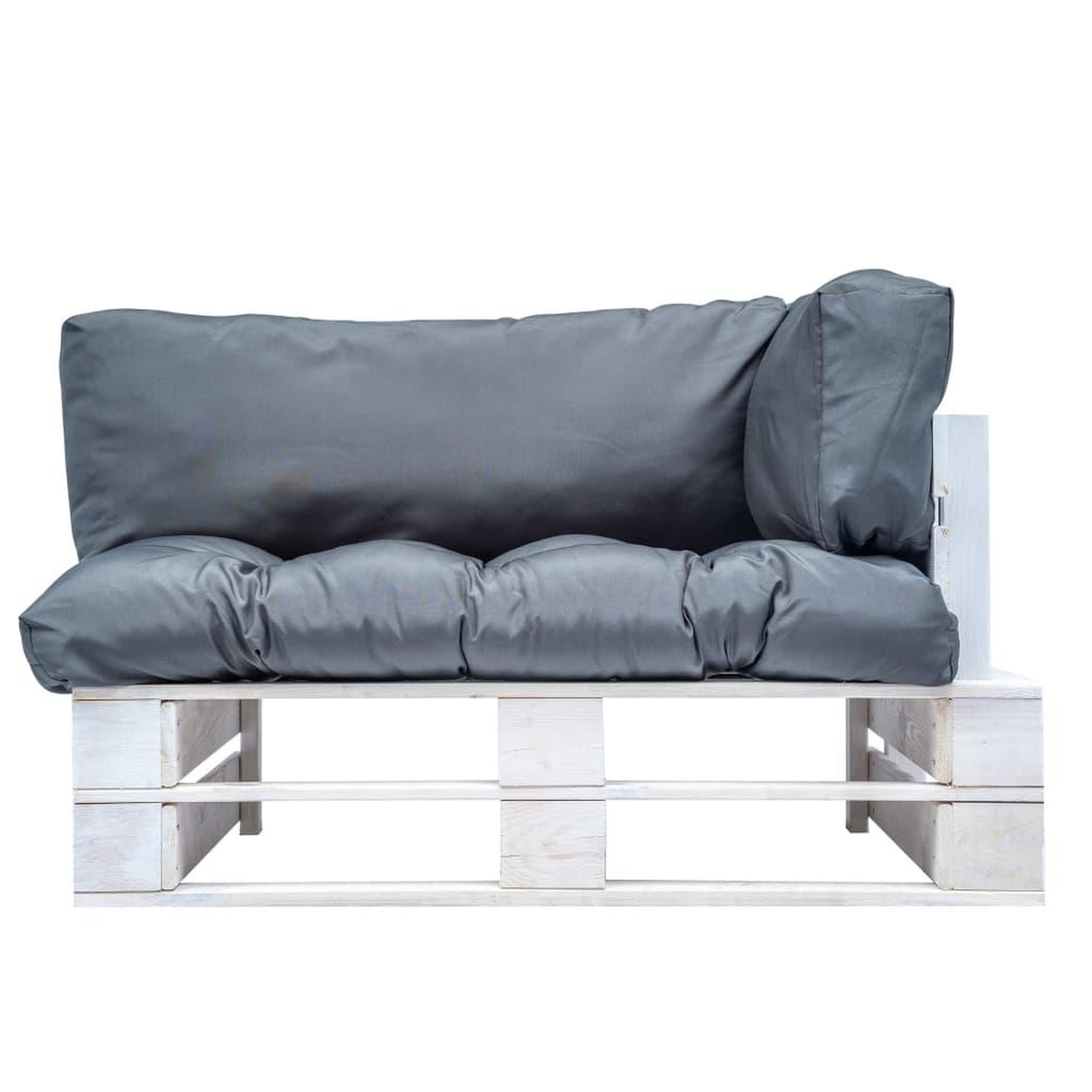 Voir la diapositive 2 : VIDAXL Canape de jardin palette avec coussins gris pinede