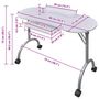 Voir la diapositive 6 : VIDAXL Table à manucure pliable avec roulettes Blanc