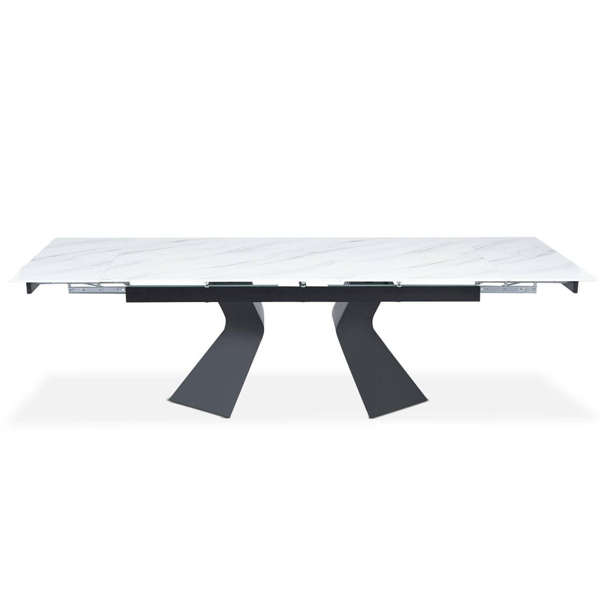Voir la diapositive 2 : Paris Prix Table à manger extensible  lynda  180-260cm blanc & noir