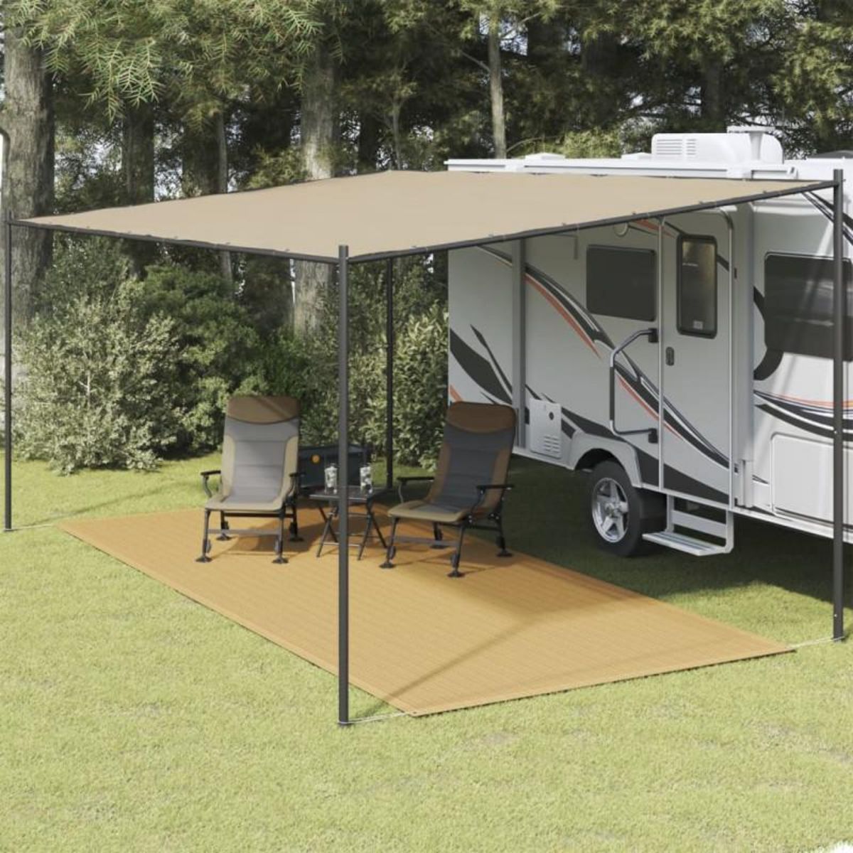 VIDAXL Tapis de tente sable 250x500 cm PEHD