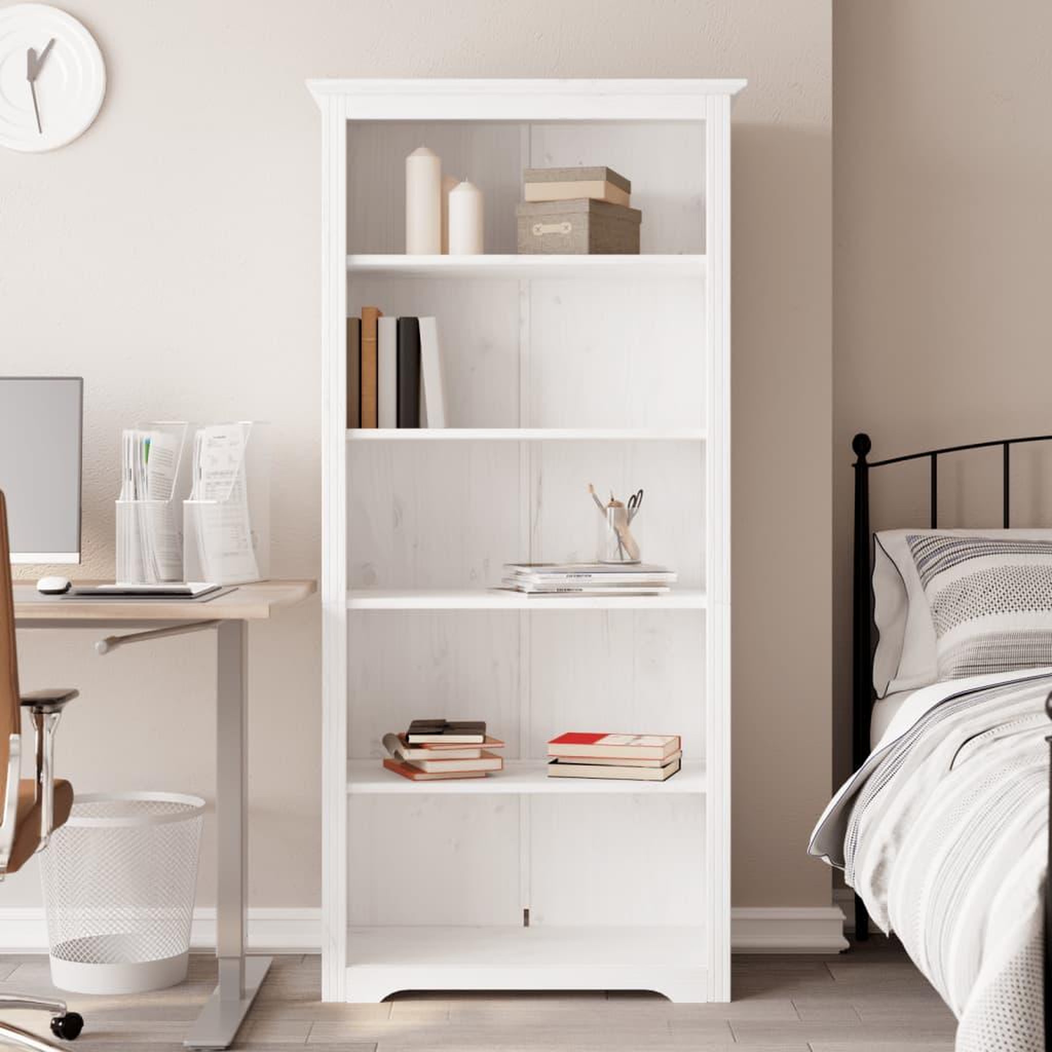 VIDAXL Bibliotheque BODO blanc 82x40x173 cm bois pin massif 5 niveaux