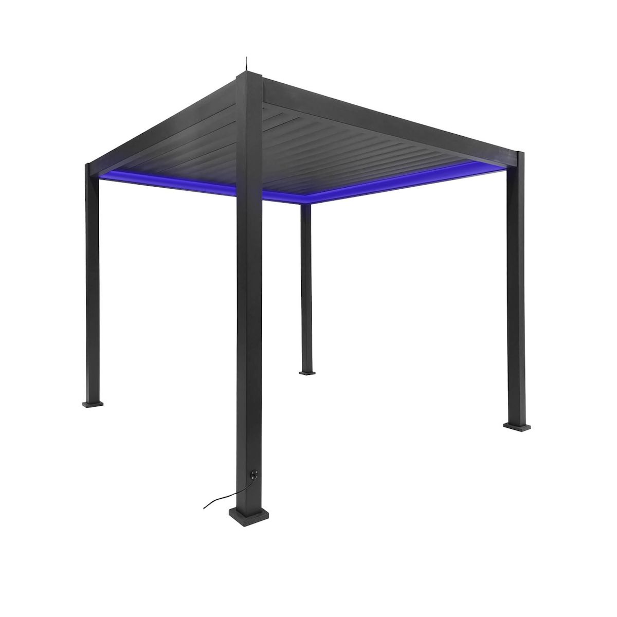 SWEEEK Pergola bioclimatique aluminium motorisée 3x3m avec éclairage LED Triomphe