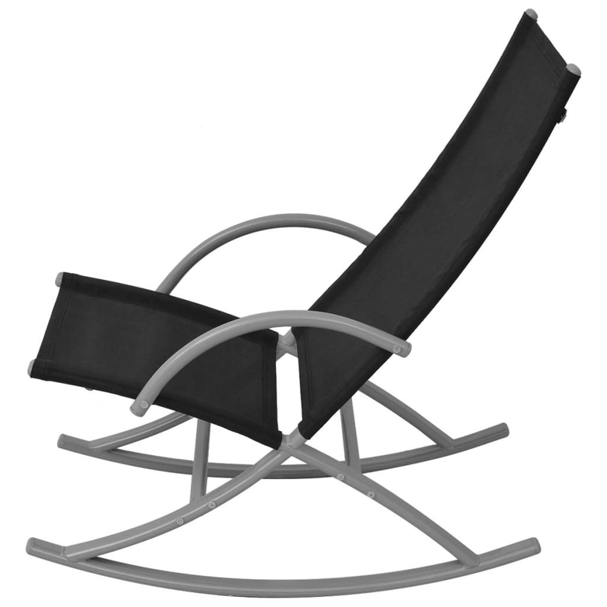 Voir la diapositive 3 : VIDAXL Chaises a bascule de jardin lot de 2 acier et textilene noir