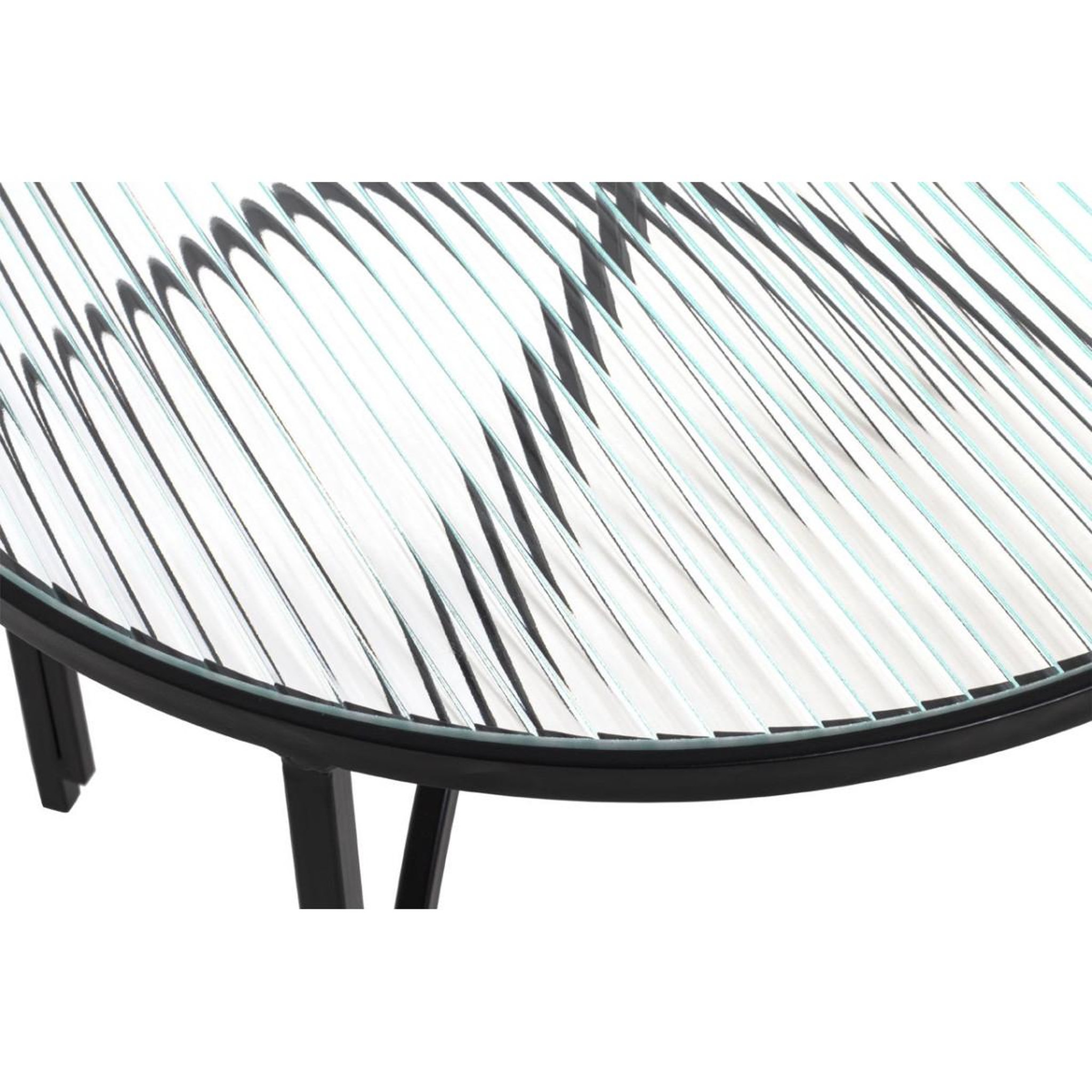 Voir la diapositive 2 : Paris Prix Table d'appoint ronde design  ondulé  50cm noir