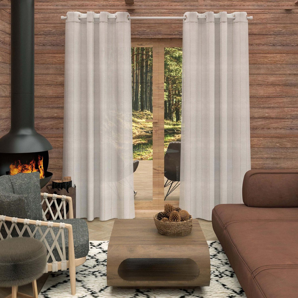 SOLEIL D'OCRE Voile à oeillets 135x250 cm CALI, par Soleil d'Ocre