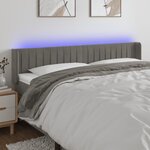 VIDAXL Tete de lit a LED Gris clair 203x16x78/88 cm Velours