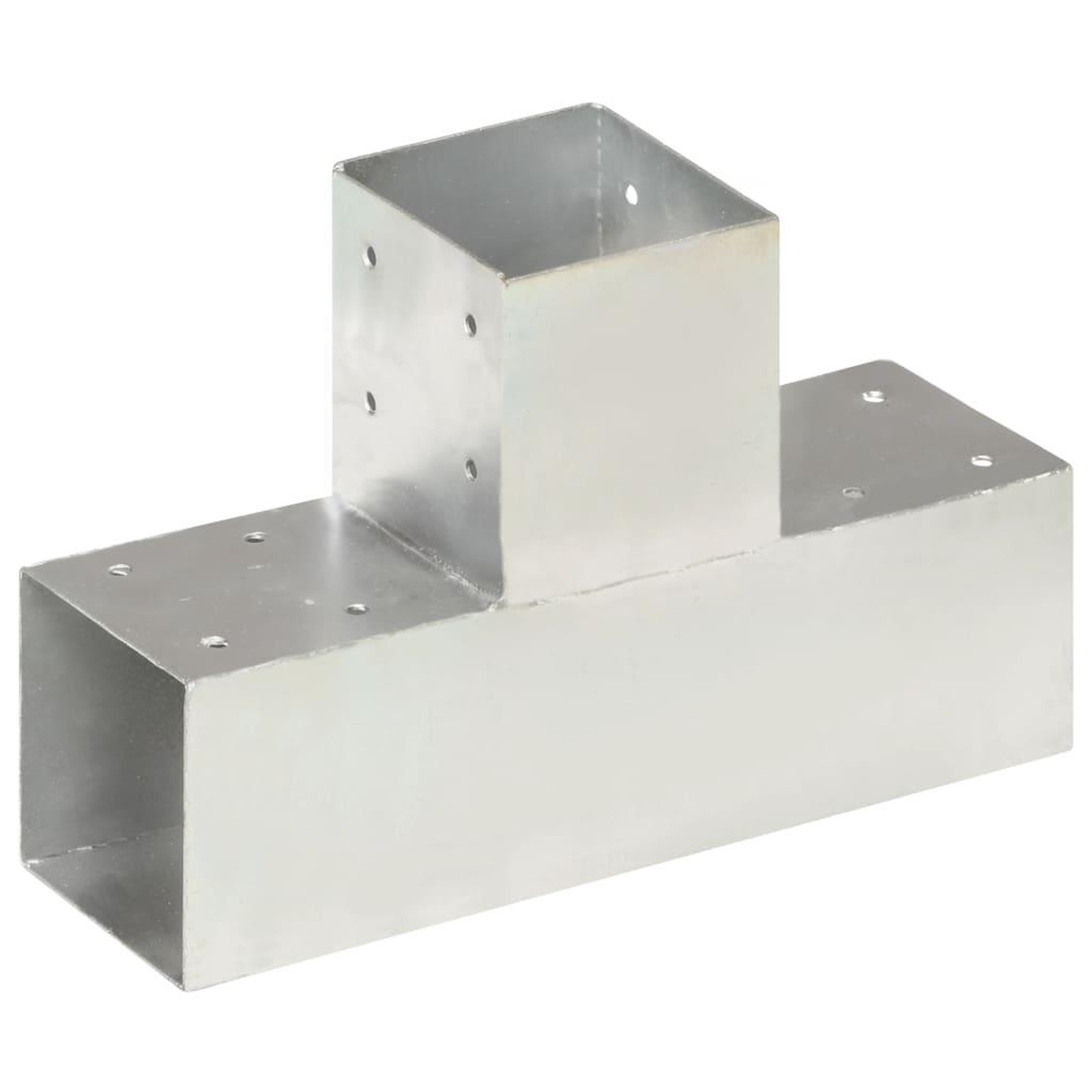 Voir la diapositive 2 : VIDAXL Connecteurs de poteau 4 pcs Forme en T Metal galvanise 91x91 mm