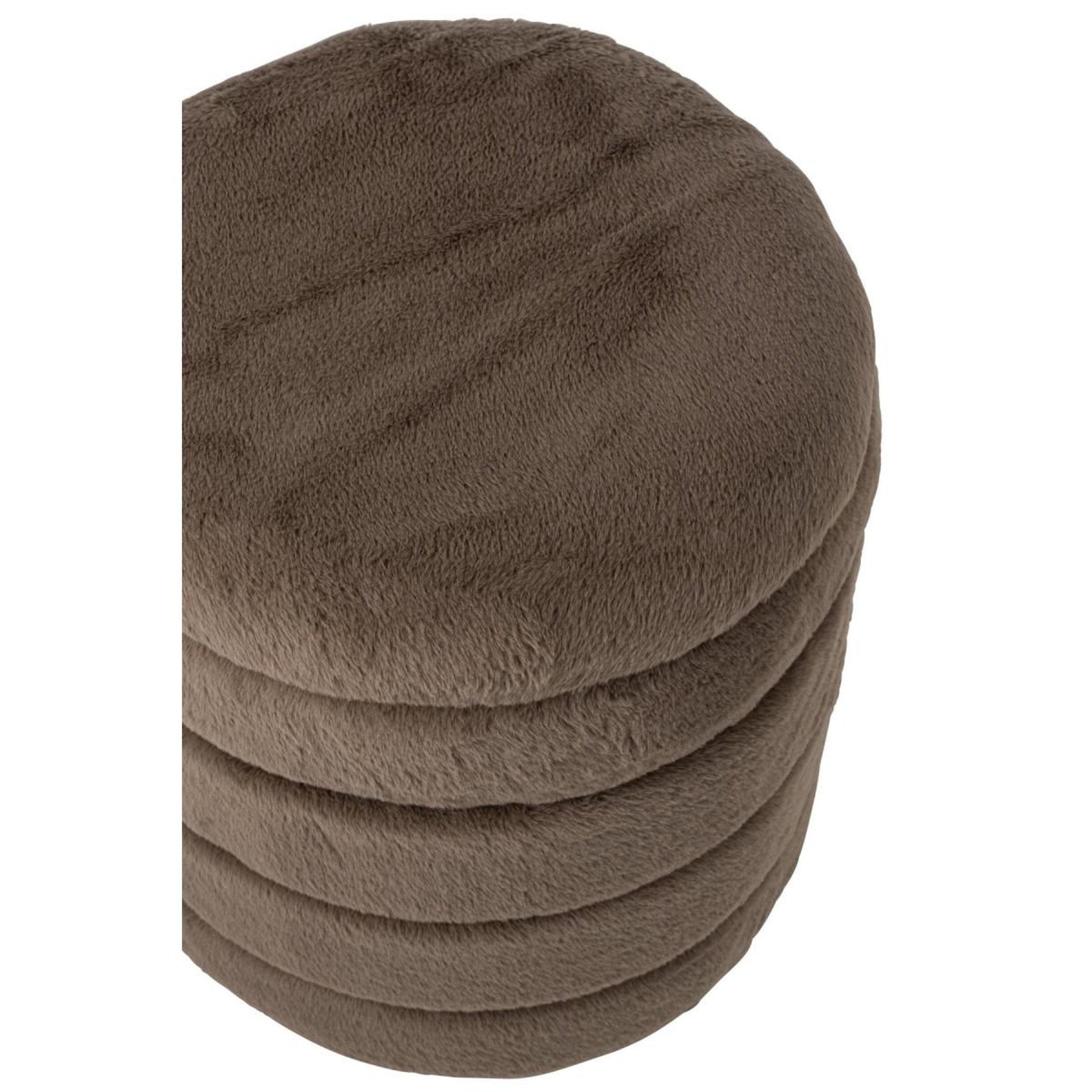 Voir la diapositive 3 : J-LINE Pouf coffre imitation fourrure  cotton  47cm taupe