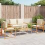 Voir la diapositive 3 : VIDAXL Salon de jardin avec coussins 4pcs melange beige resine tressee