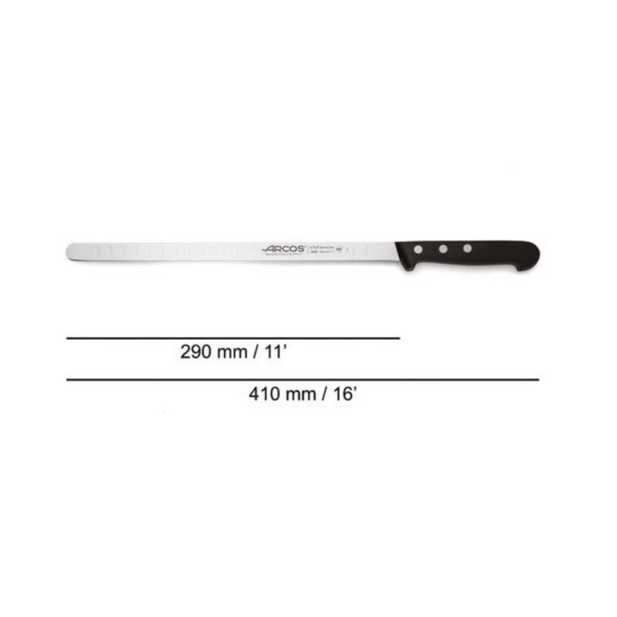 Voir la diapositive 4 : Arcos Couteau à saumon 29cm inox/noir - 284004