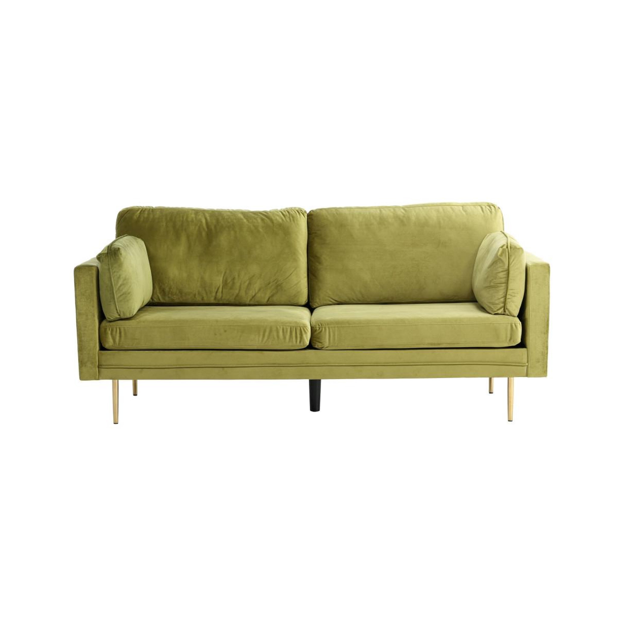 Voir la diapositive 2 : Paris Prix Canapé 3 places en velours  boom  203cm vert & or