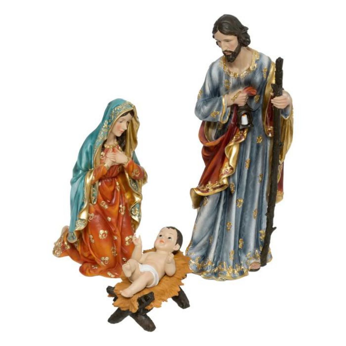 FEERIC LIGHT & CHRISTMAS Lot de 3 Santons  Jésus Marie Joseph  60cm Multicolore
