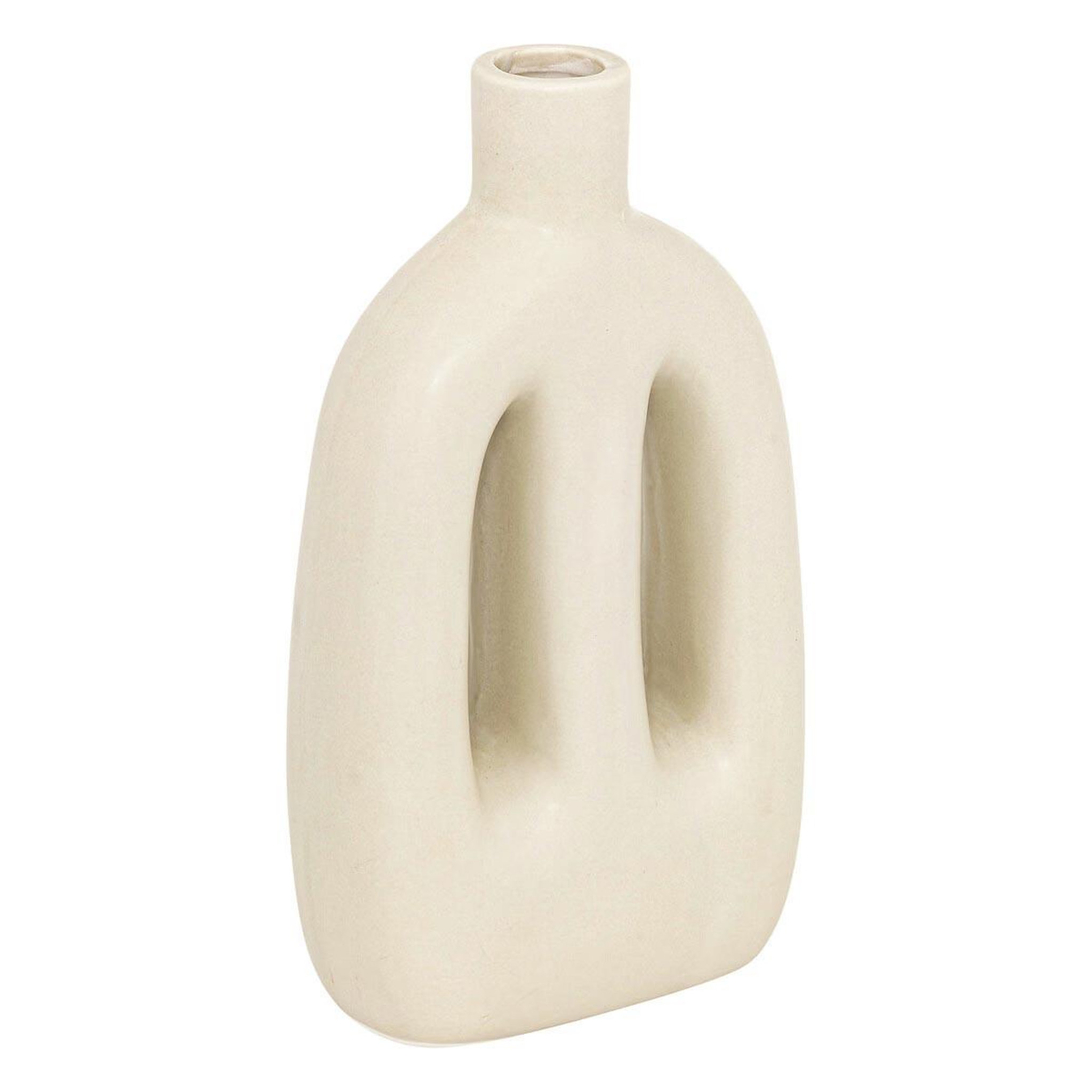 Voir la diapositive 2 : ATMOSPHERA Lot de 2 vases  inuit dreams  20cm beige & noir