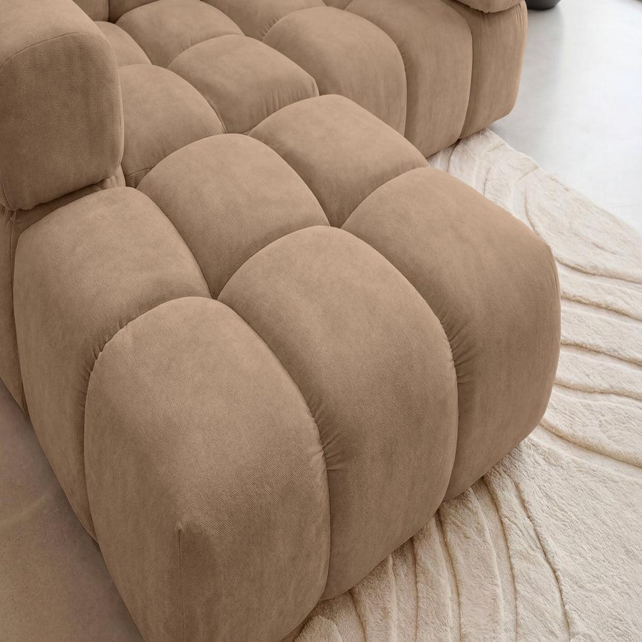 Voir la diapositive 4 : CASANOVA PARIS Gustave - canapé d'angle tissu velours 4 places