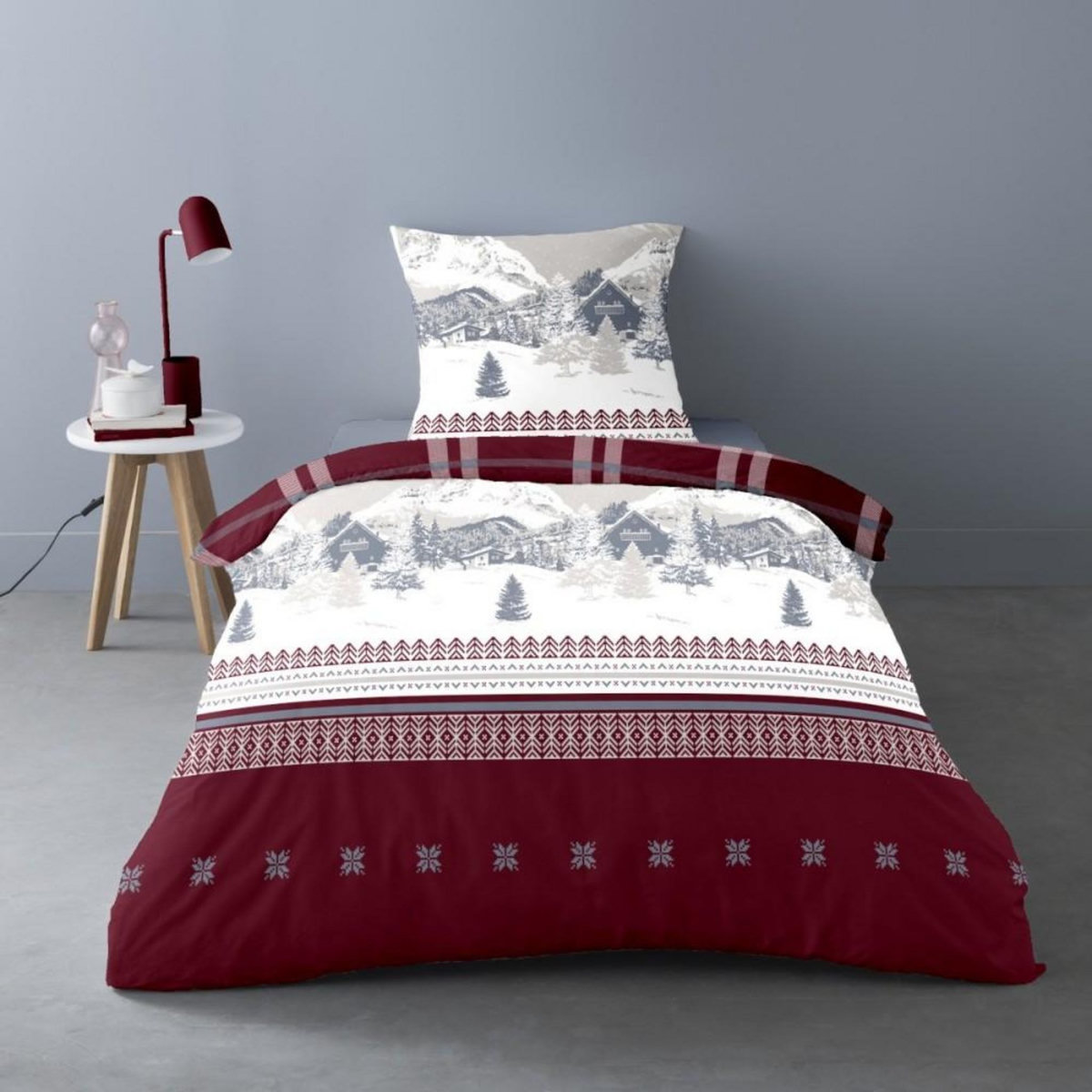 Dourev Housse de couette Flanelle 140x200 KLAUS + 1 taie