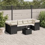 VIDAXL Salon de jardin 8 pcs avec coussins noir resine tressee