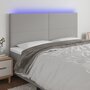 Voir la diapositive 1 : VIDAXL Tete de lit a LED Gris clair 200x5x118/128 cm Tissu