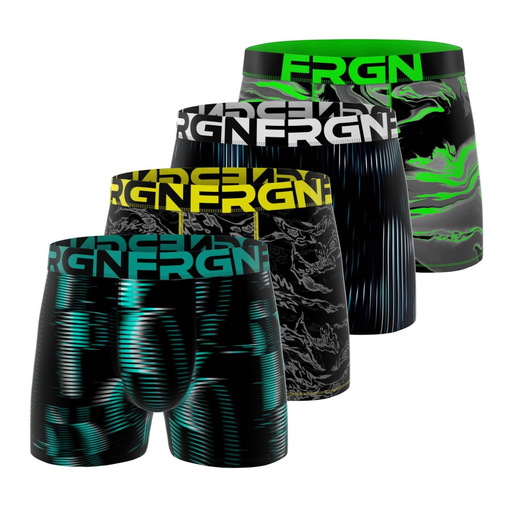 FREEGUN Lot de 4 boxers homme collection frgn style. Coloris disponibles : Orange