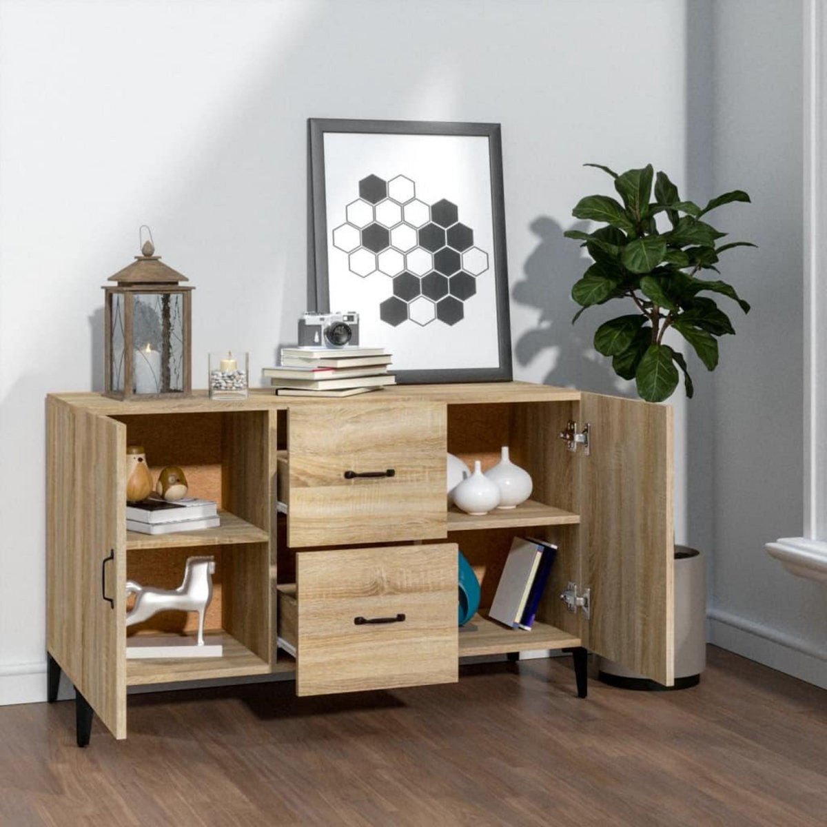 VIDAXL Buffet chene sonoma 100x36x60 cm bois d'ingenierie