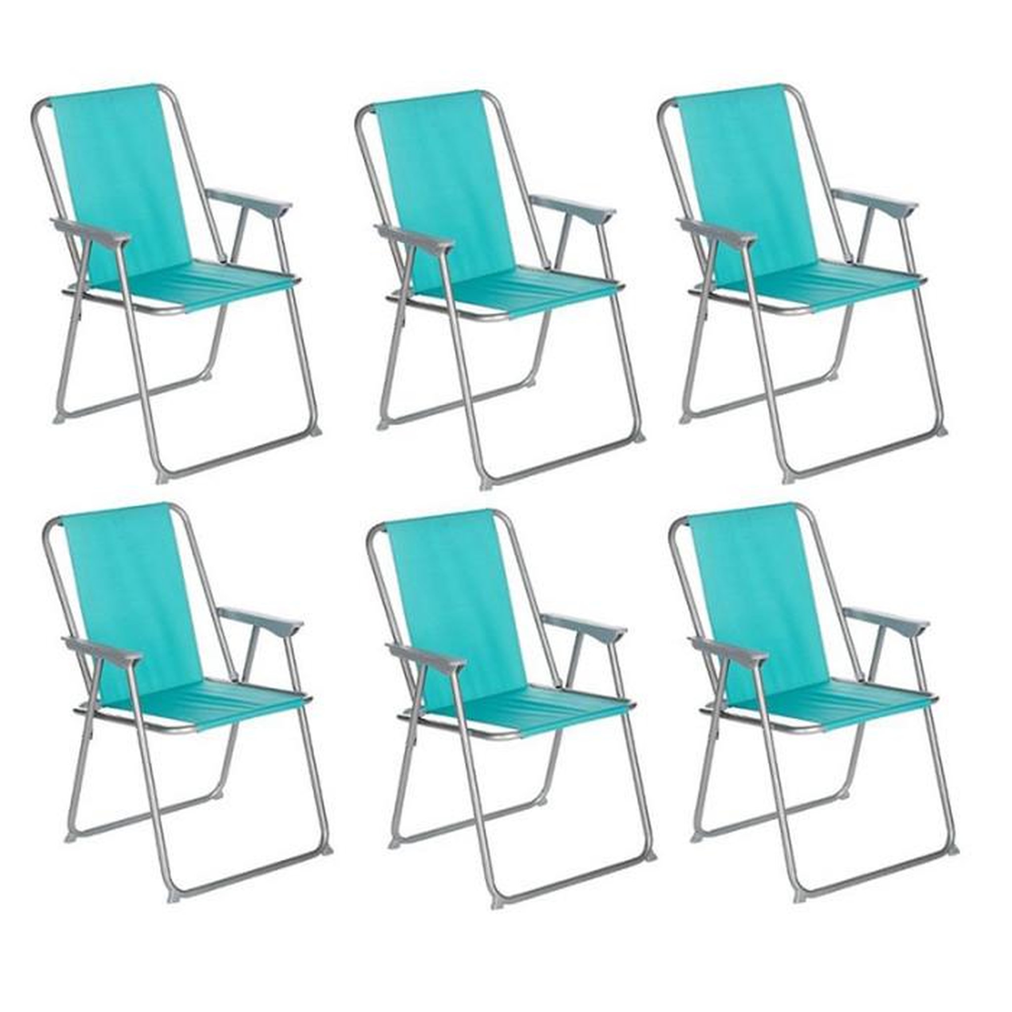 Voir la diapositive 1 : Cote detente Lot de 6 Chaises de Camping Pliantes  Grecia  74cm Bleu