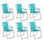 Voir la diapositive 1 : Paris Prix Lot de 6 Chaises de Camping Pliantes  Grecia  74cm Bleu