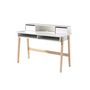 Voir la diapositive 4 : Bureau enfant style scandinave 2 tiroirs 3 niches de rangement KID