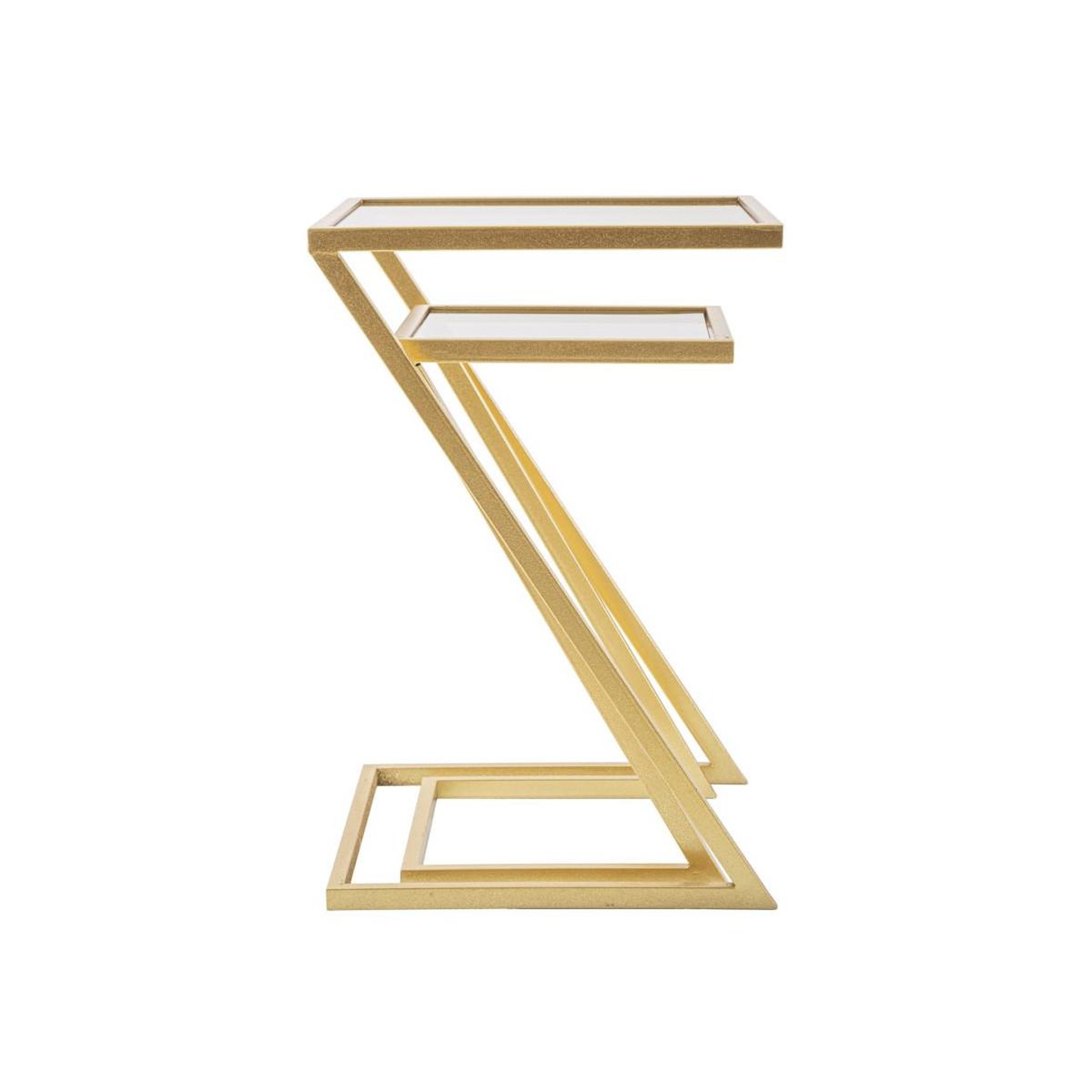 Voir la diapositive 3 : Paris Prix Lot de 2 Tables d'Appoint Gigognes  Zoe  60cm Or