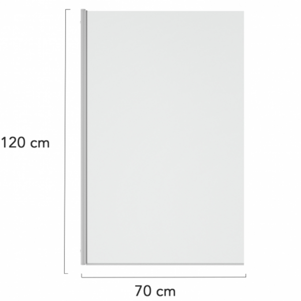 ID MARKET Pare baignoire 1 volet 70x120 cm avec profilé en aluminium argenté
