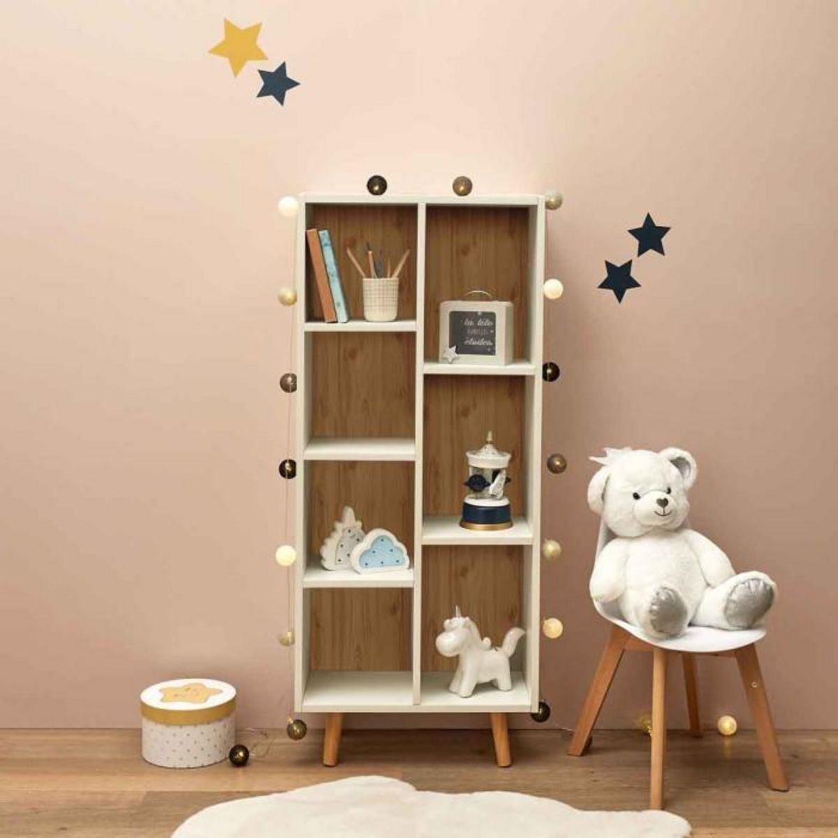 Paris Prix Bibliothèque Enfant  Suzanne  118cm Blanc & Beige