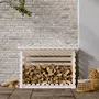 VIDAXL Support pour bois de chauffage Blanc 108x73x79 cm Bois de pin