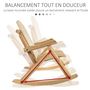 Voir la diapositive 2 : OUTSUNNY Fauteuil de jardin Adirondack à bascule 2 places rocking chair style néo-rétro assise dossier ergonomique bois naturel de pin
