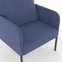Voir la diapositive 6 : ID MARKET Fauteuil AUGUSTE tissu bleu pieds métal noir