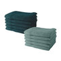 Voir la diapositive 1 : Today Lot de 10 serviettes de Toilette TODAY 50x90 cm 100% Coton - 5 paon + 5 celadon