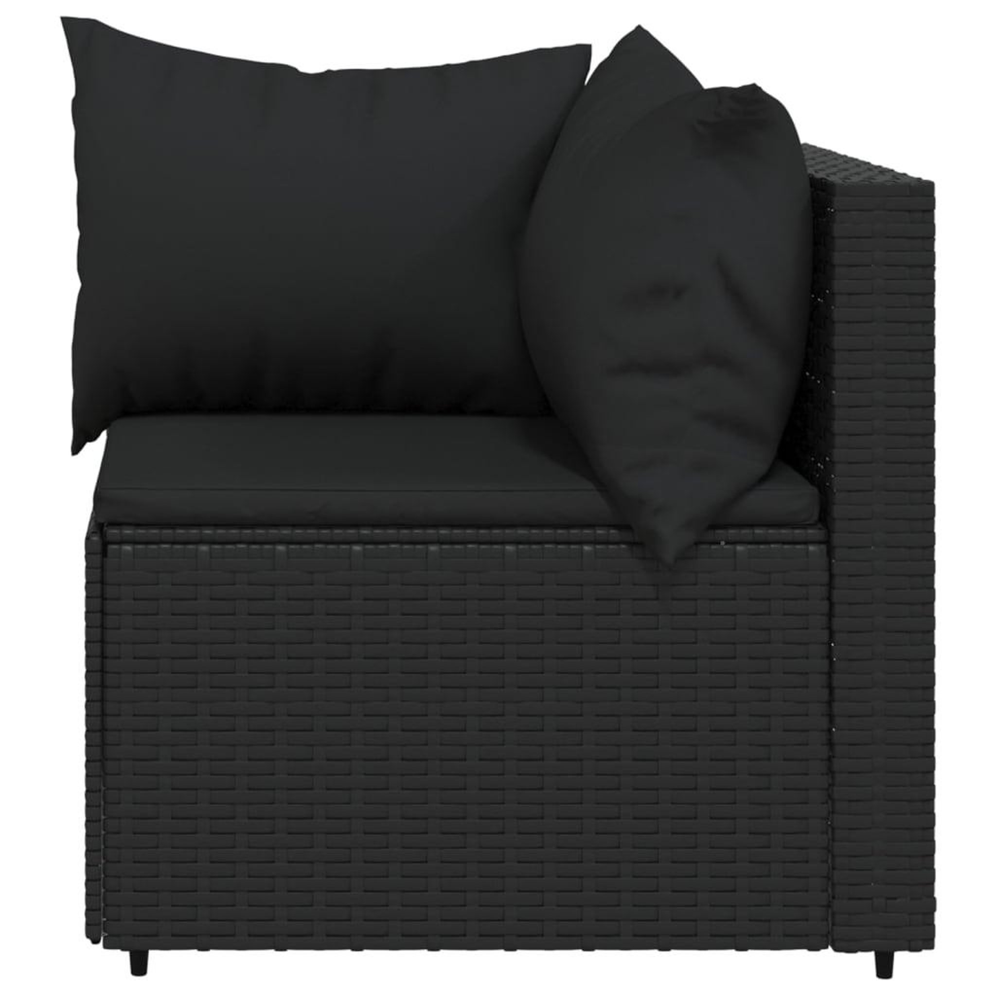 Voir la diapositive 5 : VIDAXL Salon de jardin 3 pcs avec coussins Noir Resine tressee