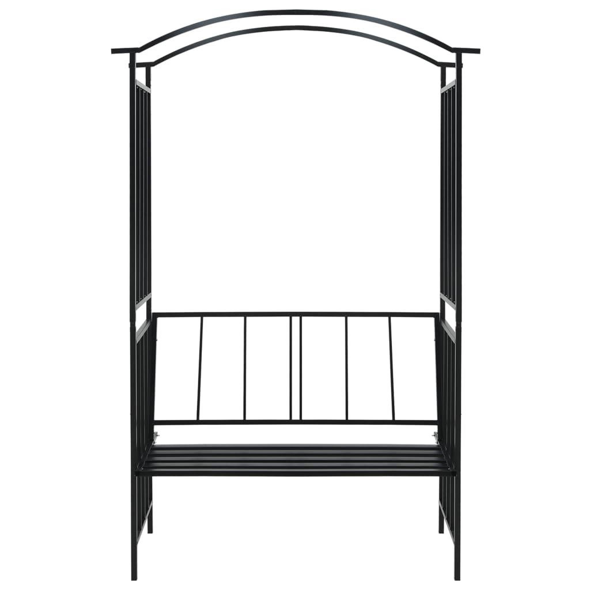 Voir la diapositive 2 : VIDAXL Voute de jardin avec banc Noir 128x50x207 cm Fer