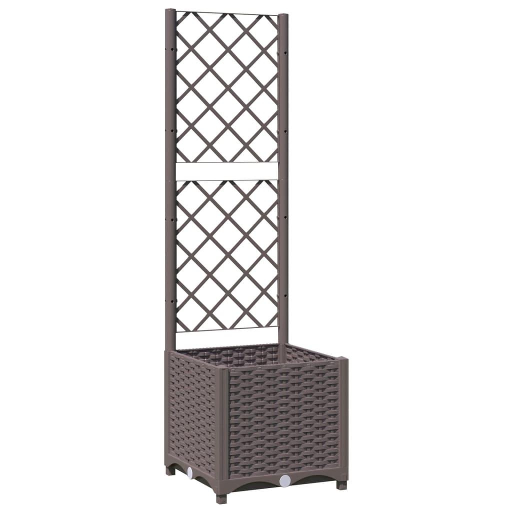 Voir la diapositive 2 : VIDAXL Jardiniere avec treillis Marron 40x40x136 cm PP