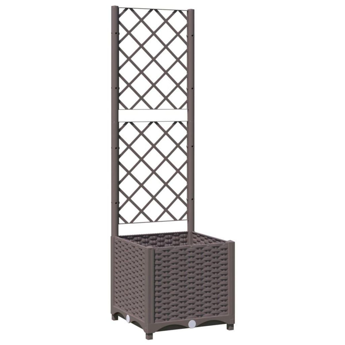 VIDAXL Jardiniere avec treillis Marron 40x40x136 cm PP