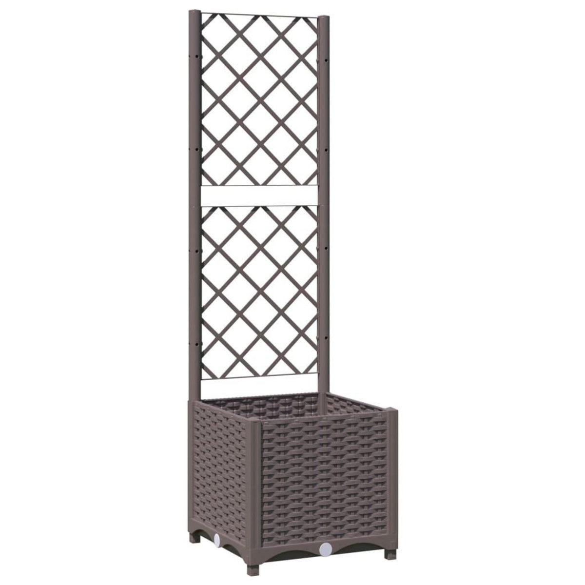 VIDAXL Jardiniere avec treillis Marron 40x40x136 cm PP