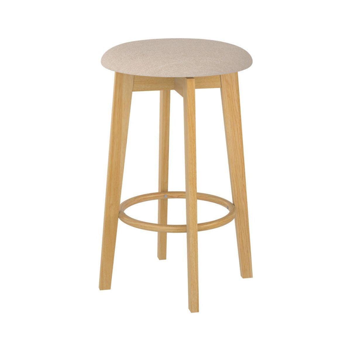 Rendez vous déco Lot de 2 tabourets pour îlot central 66 cm en tissu beige-Vahina