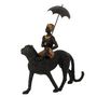 Voir la diapositive 2 : Paris Prix Statuette Déco  Garçon sur Léopard  34cm Noir
