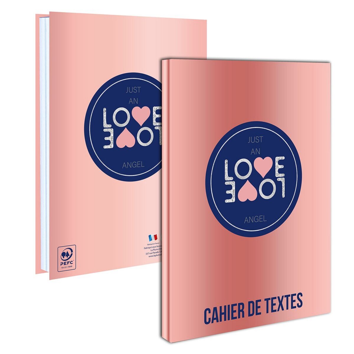 Love Love Cahier de texte 15.5x21.5 cm souple Love Love rose
