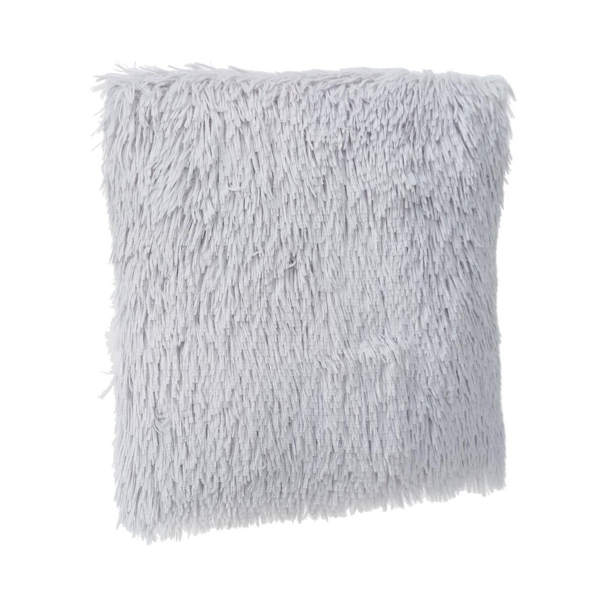 ATMOSPHERA Coussin fourrure poils longs Jae - L. 45 x l. 45 cm - Gris
