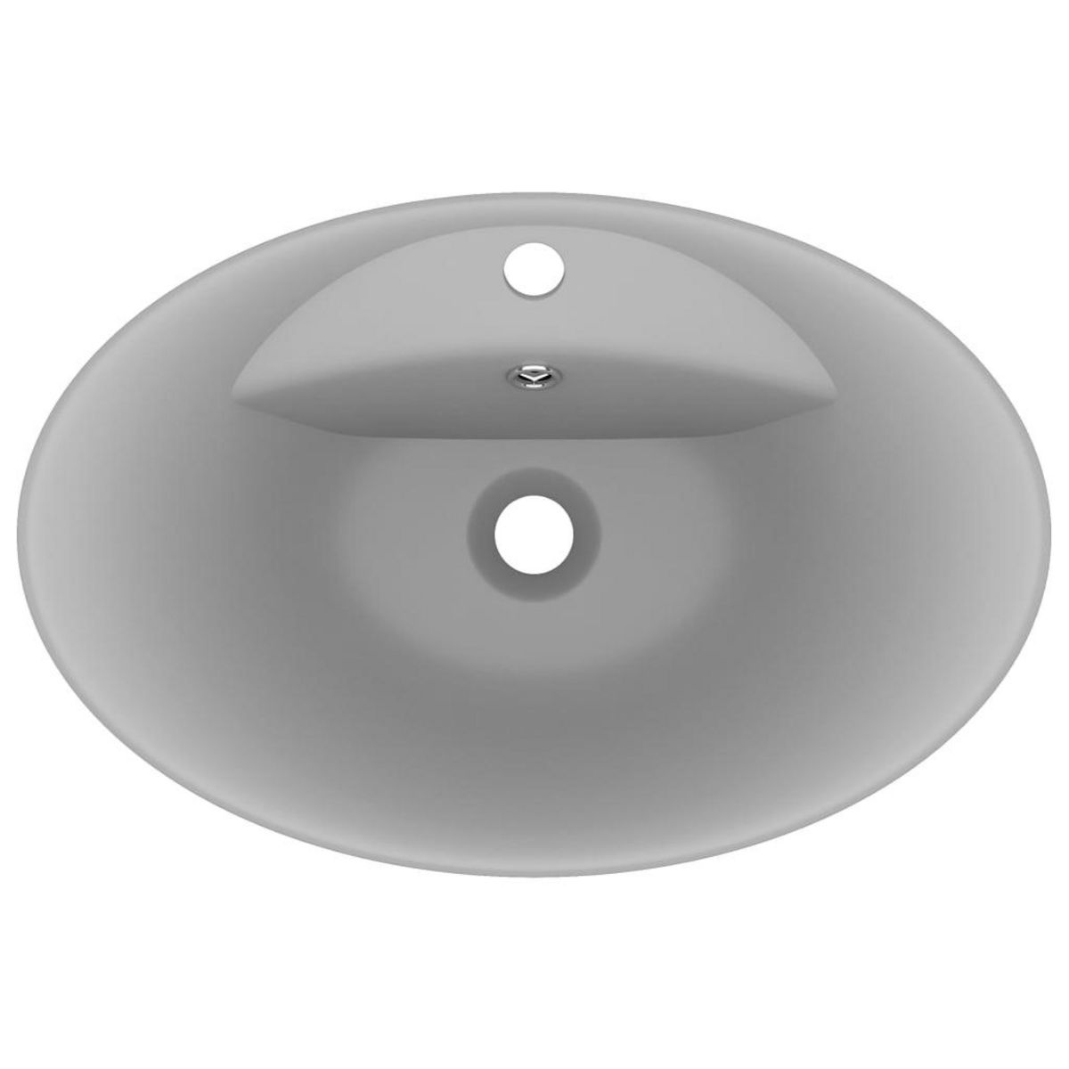 VIDAXL Lavabo ovale a trop-plein Gris clair mat 58,5x39 cm Ceramique