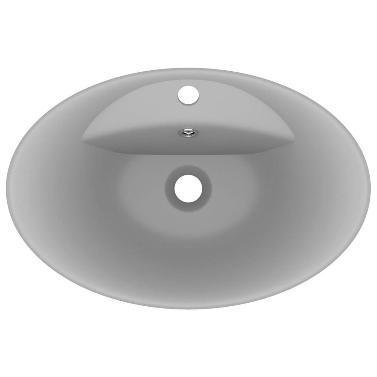 VIDAXL Lavabo ovale a trop-plein Gris clair mat 58,5x39 cm Ceramique